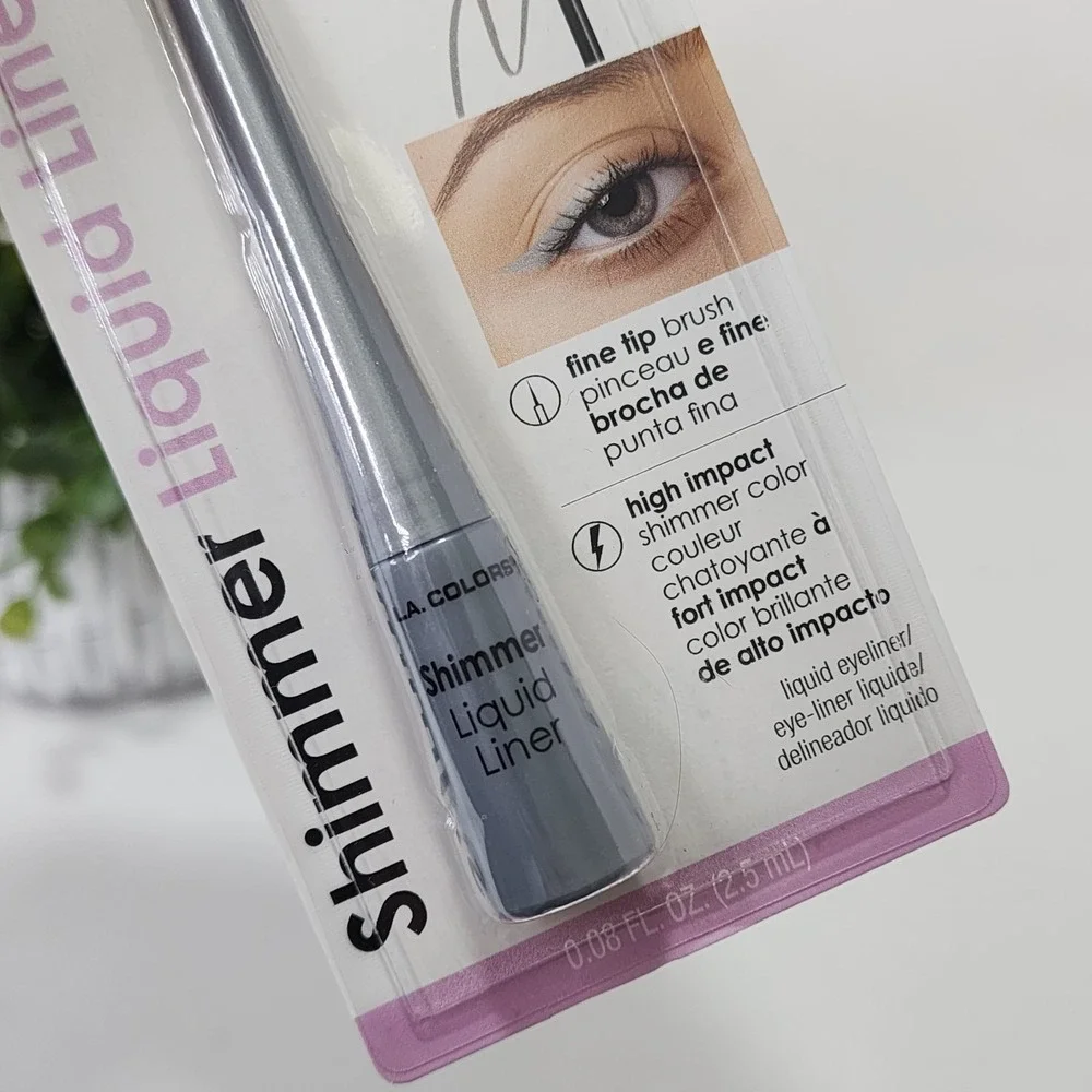 L.A. COLORS Liquid Eyeliner Shimmer Silver C62108 Fine Tip Brush New